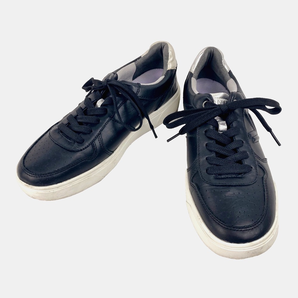 Vionic Leather Tennis Shoes Women's 8.5 Kimmie Court Black LKNU Sneakers 39